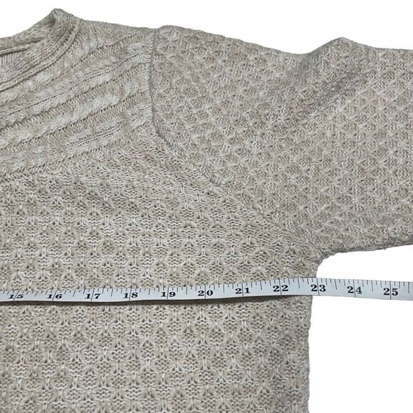 Croft & Barrow Cream Monotone Fair Isle Wide Neck Sweater - Picture 4 of 6